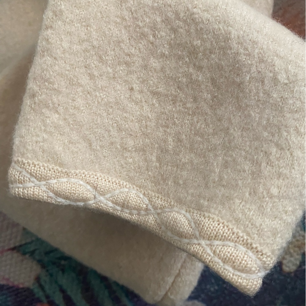 Talbots Cream 100% Marino Wool Sweater with Sequins, Glitter and Tiny Pearls - Picture 8 of 9